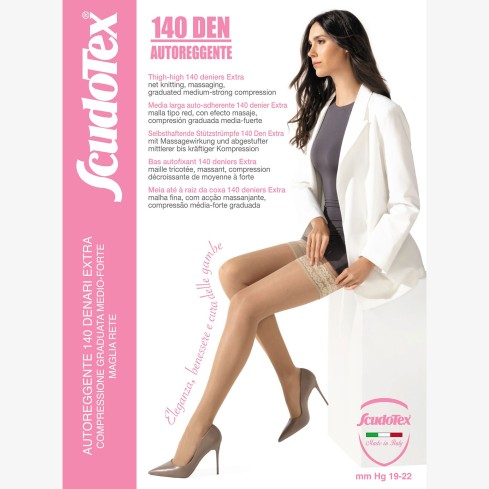 Calze autoreggenti compressione graduata 140 Den Scudotex 489