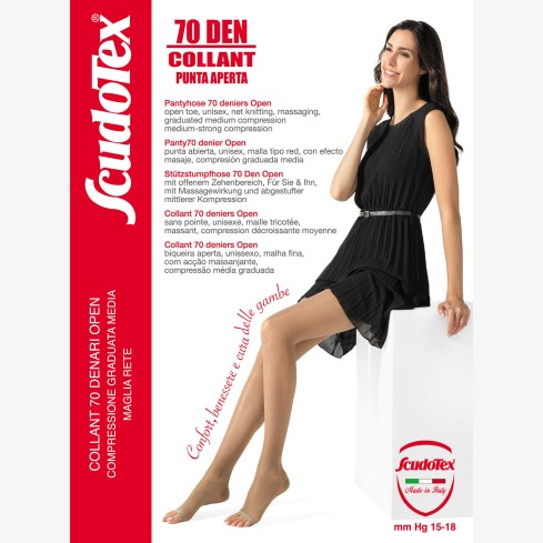 Collant compressione graduata punta aperta 70 den Scudotex 822