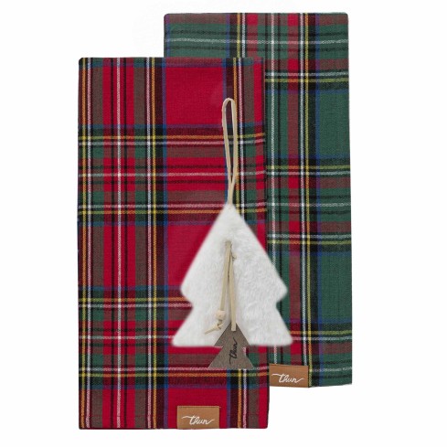 Strofinacci in tartan natalizi Thun 2 Pezzi