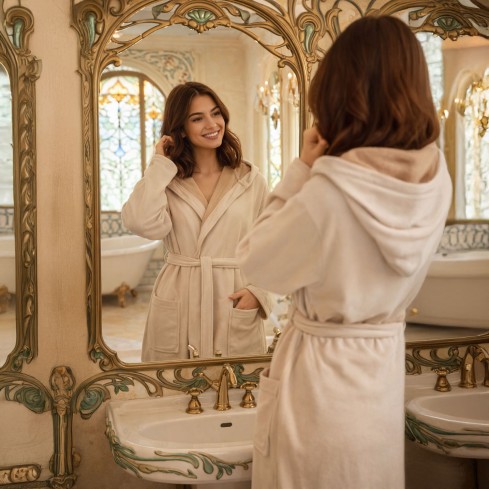 Accappatoio Vingi Lisbona unisex microspugna