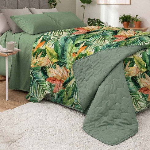 Trapuntino mezza stagione fantasia made in Italy Zambaiti fronde