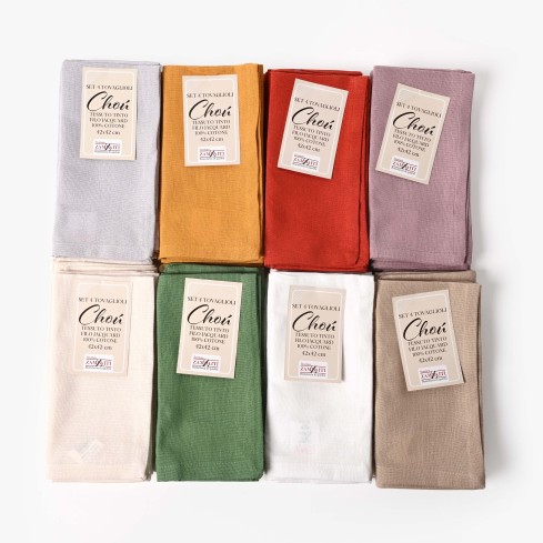 Set 4 Tovaglioli Zambaiti Chou 100% cotone