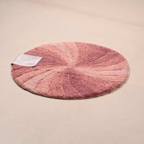Tappeto arredo bagno disegno a raggiera tondo  antiscivolo Kaleido Zambaiti 