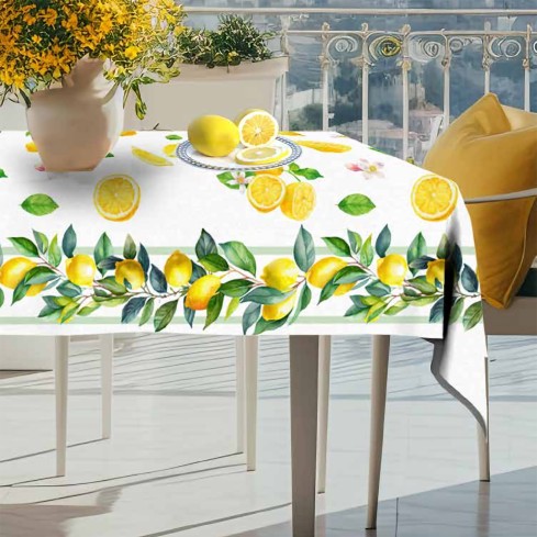 Tovaglia antimacchia con limoni Zambaiti