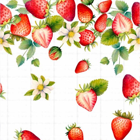 Tovaglia antimacchia con fragole Zambaiti