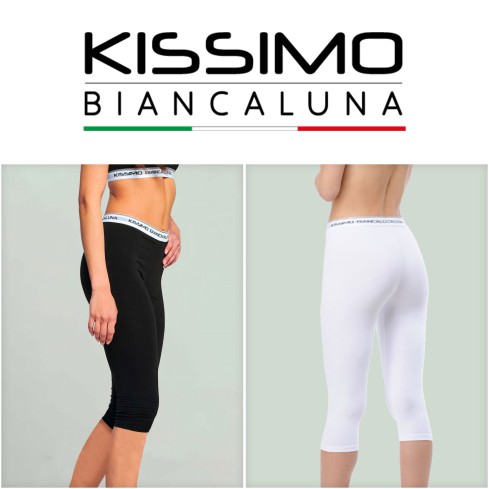 Leggings donna capri sportivo Biancaluna kl431 cotone elasticizzato 
