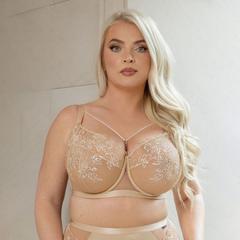 Reggiseno con ferretto coppa quadripartita e gioiello Krisline fiore