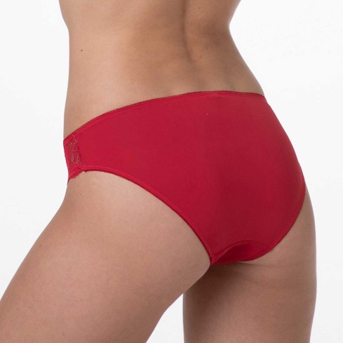 Slip donna microfibra e pizzo rosso Lovable L0DJX