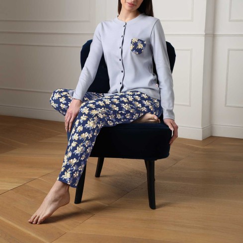 Pigiama donna floreale caldo cotone Lovable L0DO5