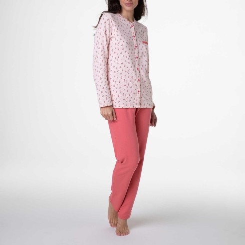 Pigiama donna maglia aperta caldo cotone Lovable L0DO5