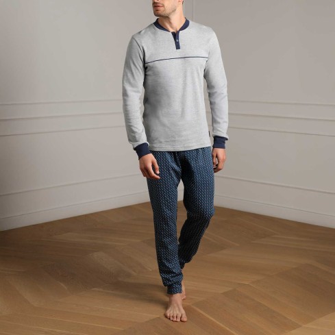 Pigiama uomo scollo serafino caldo cotone Lovable L0DOB