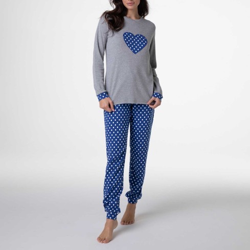 Pigiama donna invernale con pois Lovable L0EAB