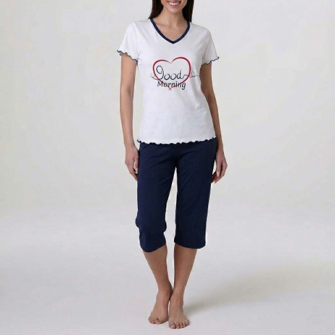 Pigiama donna estivo pinocchietto cotone Lovable L0EQK