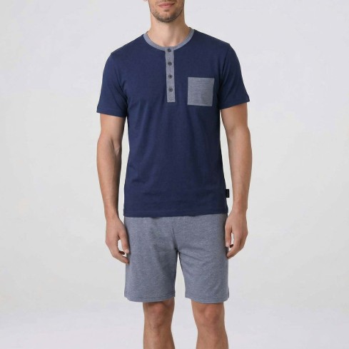 Pigiama uomo scollo serafino cotone Lovable L0EQT
