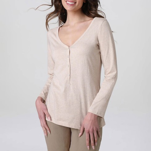 Pigiama donna pantalone effetto waffle cotone Lovable L0ETM