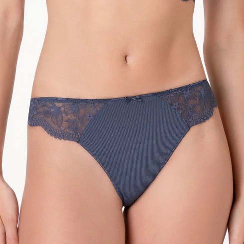 Brasiliana in microfibra a coste e pizzo Lovable L0EWT