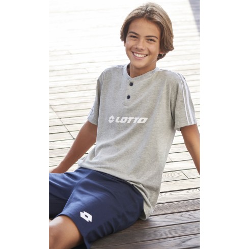 Pigiama ragazzo Lotto LP8027 corto cotone grigio melange