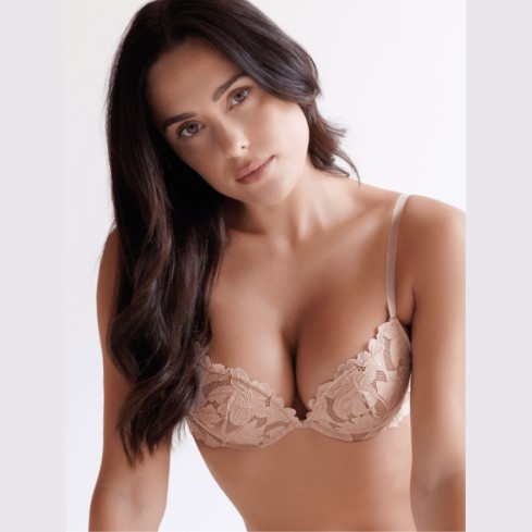 Reggiseno push-up in pizzo coppe imbottite graduate e ferretto Love and Bra Rihanna