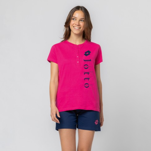 Pigiama donna corto sportivo cotone Lotto LP5242