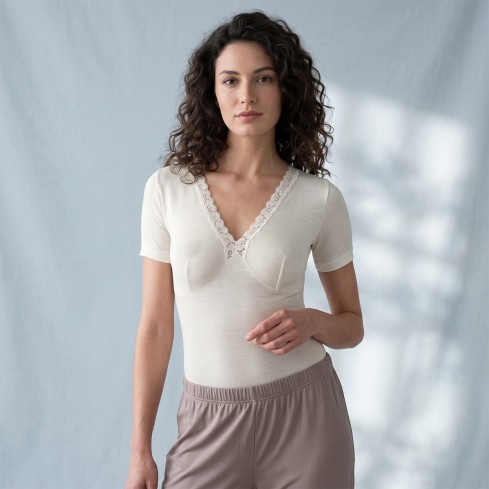 Maglia intima donna Liabel formaseno mezza manica lana vergine