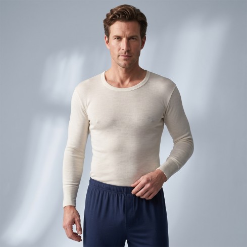Maglia intima uomo girocollo Liabel manica lunga misto lana 05167333 modello zoom