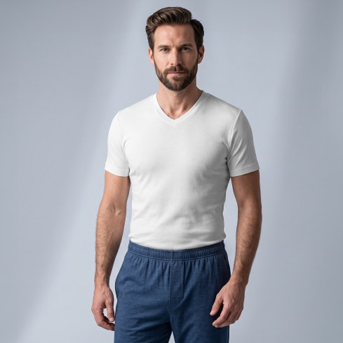 Maglia uomo punta mezza manica Liabel 0282853 100% caldo cotone modello