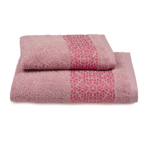 Vingi set asciugamani viso + ospite cotone Marisa rosa antico