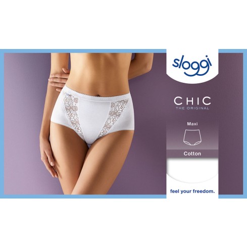 Slip donna Sloggi maxi chic cotone e pizzo 2 pezzi