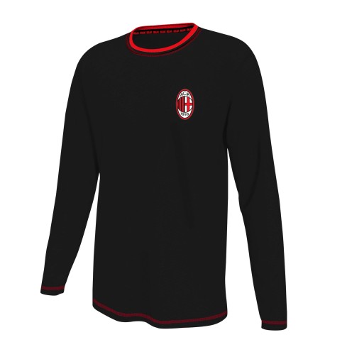 Maglia Uomo in caldo cotone tinta unita con stemma Milan C10 1660