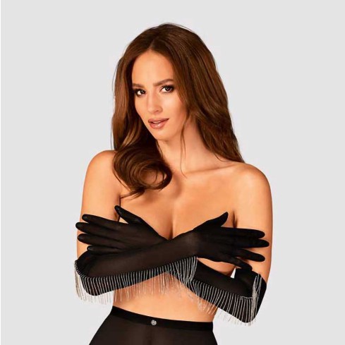 Guanti sexy con cascata di charms Obsessive Milladis gloves