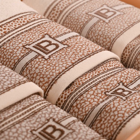 Set 6 Asciugamani con banda tartarugata Mira Laura Biagiotti