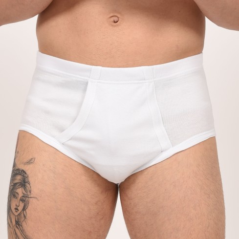 Slip uomo alto classico cotone con apertura 3 pz