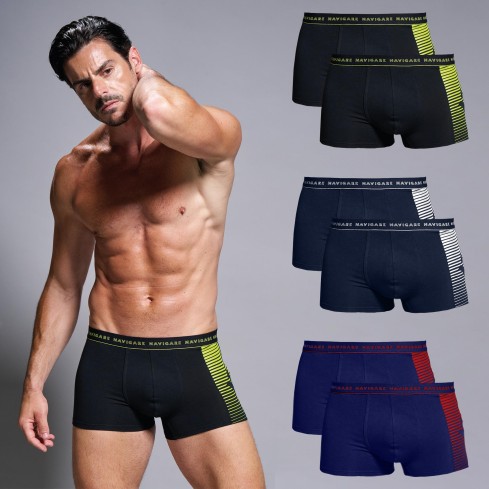 Boxer uomo assortiti cotone elasticizzato Navigare 6 pz