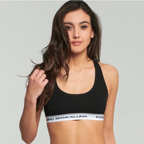 Top donna vogatore sportivo Biancaluna kissimo in cotone elasticizzato 