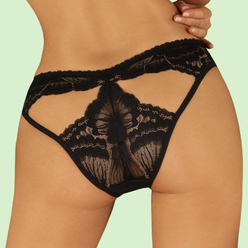 Panty fronte a V retro con aperture pizzo Obsessive Alessya