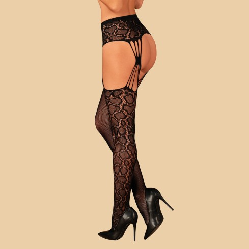 Garter stockings collant reggicalza a rete Obsessive S821 
