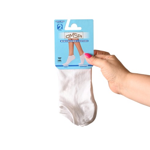 Minicalzino traspirante cotone 78% - 2 paia Omsa 3541 