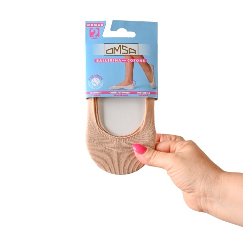 Salvapiede cotone ballerina 062 antiscivolo Omsa 2 paia