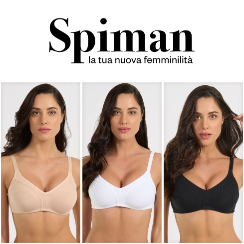 Reggiseno Spiman 2433 strutturato preformato senza ferretto cotone elastico 