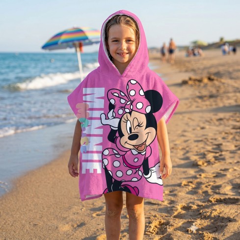 Poncho asciugamano 100% cotone topolina Minnie Disney
