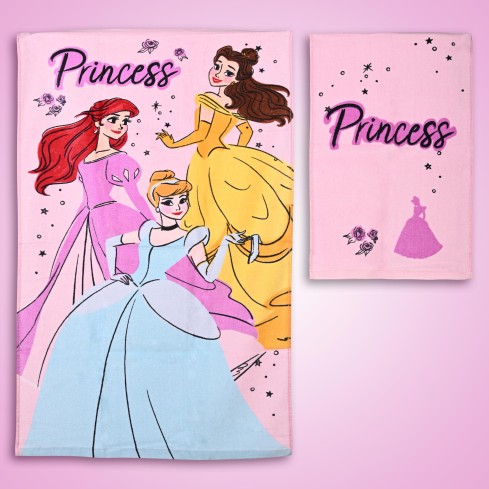 Asciugamani 100% cotone Princess Disney Home 2 pezzi