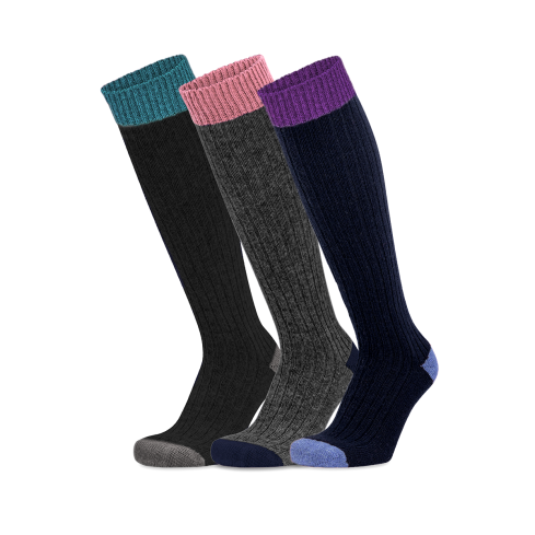 Calze lunghe assortite lana cashmere Prisco Cachelife DL 3 pezzi