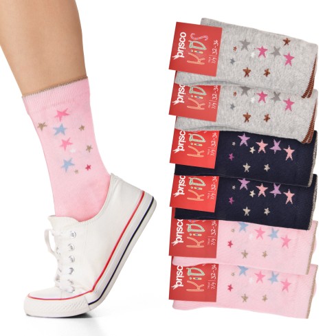 Calze bimba caldo cotone Prisco Jane D cuori 6 paia