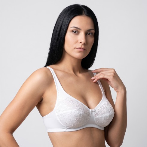  Reggiseno senza ferretto Gios Donna coppa B e C cotone pizzo avanti