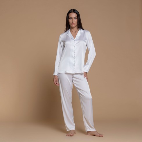 Pigiama donna in raso maglia aperta Biancaluna RS77040