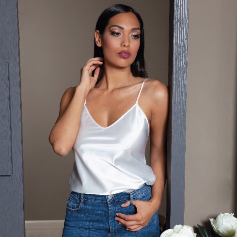 Top in raso traslucido Fioreblu S201