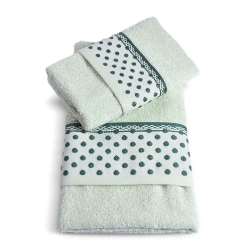 Vingi set asciugamani viso + ospite Sabrina cotone pois