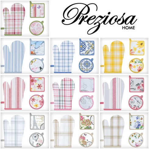 Set 1 guantone + 2 presine da cucina Preziosa Calisè S05