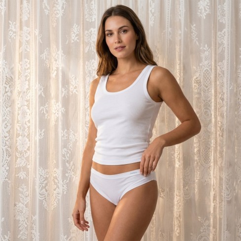 Slip con tassello 100% spugna di cotone Janira brislip esencial- 3 pezzi