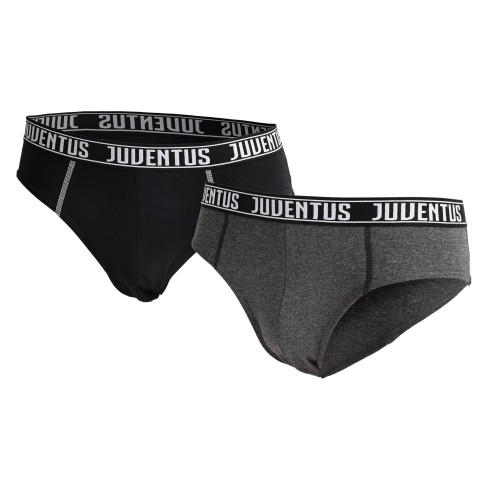 Slip Uomo in cotone elastico con logo Juventus B2YJU11051 2 pezzi